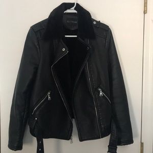 Women’s Express Faux Fur Lined Moto Jacket